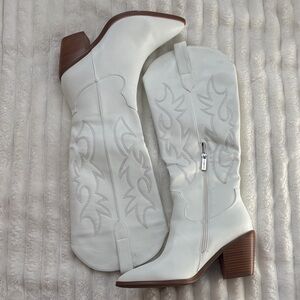 White Western Boots